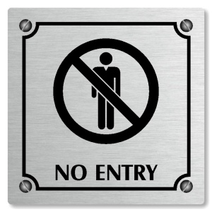 No entry, 118x118mm, stříbrná, Kansas